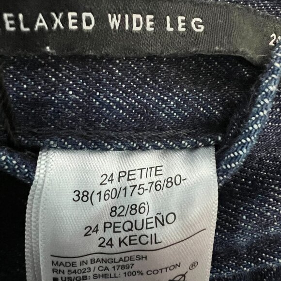 Banana Republic Womens Pleated Wide Leg Dark Rinse High Rise Jeans 24P - Picture 5 of 5